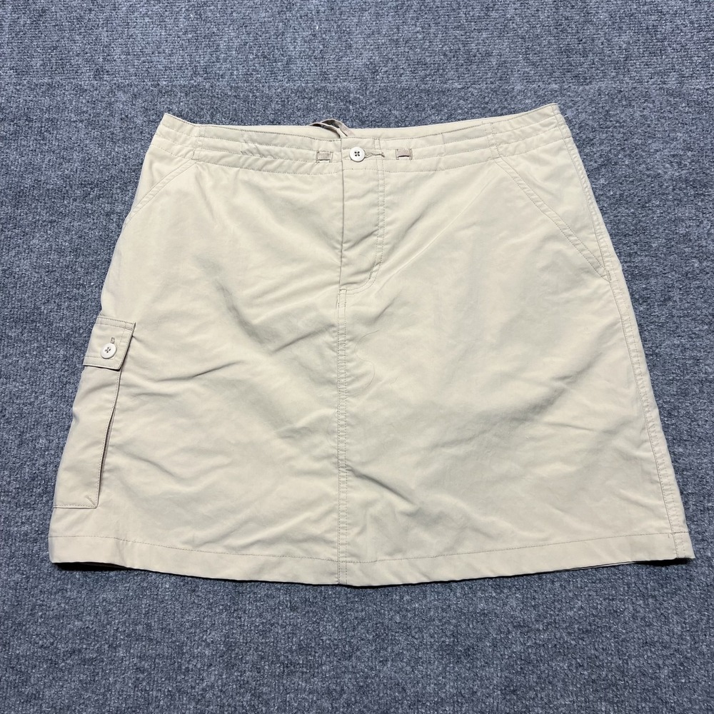 Patagonia Lined Skirt Womens 8 Beige Cargo Drawstring Pockets Hiking Outdoor